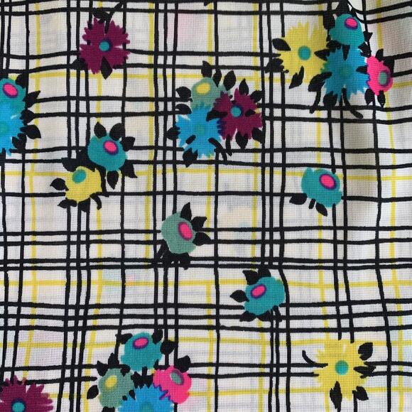 Vintage 1970’s Boho Mod Flower Power Dagger Collar Nylon PulloverTop Size Small - Picture 8 of 8